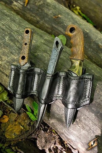 Rogue Messen Set met Leren Houder - Zwart