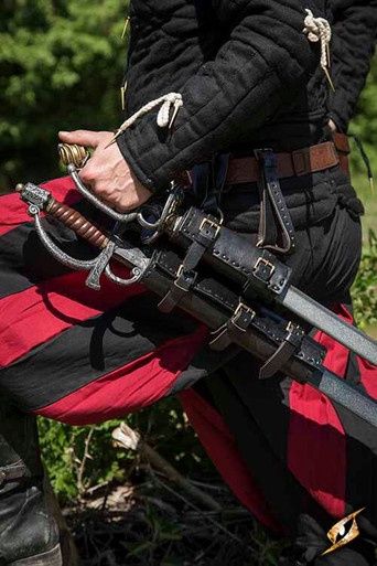 Dubbele Riem Wapenhanger - Zwart