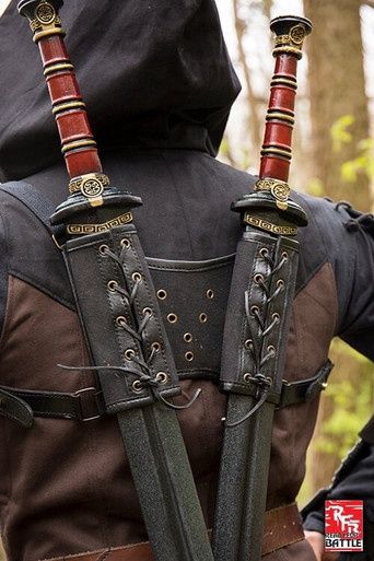 RFB Dubbel Zwaard Wapenhouder - Zwart