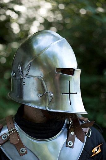 Barbuta Met Vizier- Gepolijst Staal
