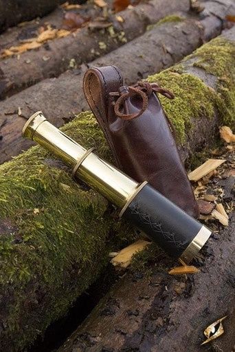 Messing Telescoop Met Lederen Etui