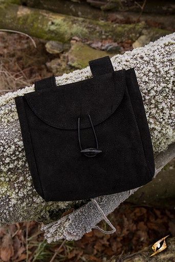Dunne Leren Tas - Large - Zwart