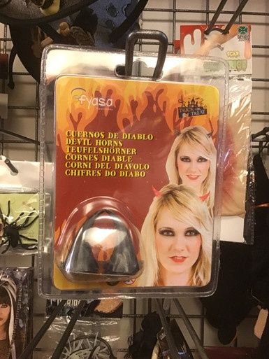 Zwarte duivelhoorns klein met haarspeld