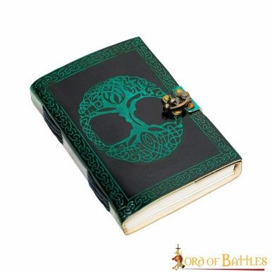 Levensboom Leren Dagboek met Antiek Messing Slot - Groen