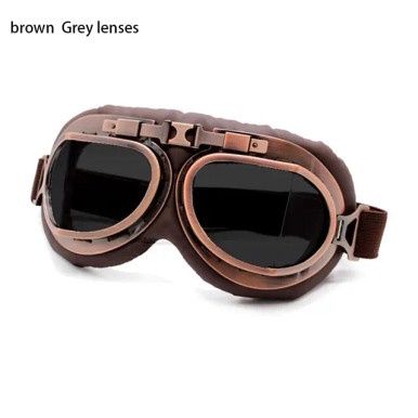 Vintage Steampunk Pilotenbril - Bruin/Zwart