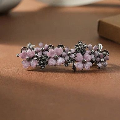Koreaanse Bloemen Haarspeld - Roze