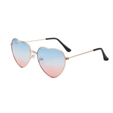 Vintage Hartvormige Zonnebril - Blauw/roze