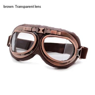 Vintage Steampunk Pilotenbril - Bruin/Transparant