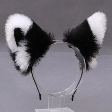 Kat/Vos Dieren Oren Diadeem - Zwart/Wit