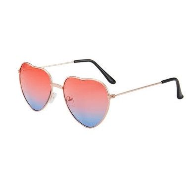 Vintage Hartvormige Zonnebril - Rood/Blauw