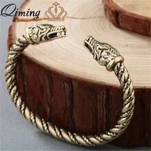 Metalen Viking Polsband - Wolf - Goud