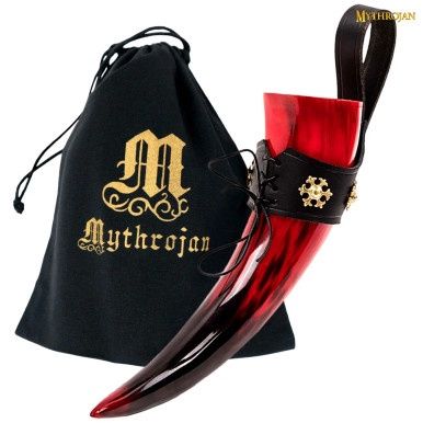 De Rode Heks Viking Drinkhoorn Met Houder