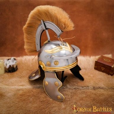 Romeinse Centurion Stalen Helm met IJzeren Hulpstuk &amp; Voering