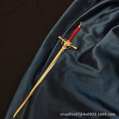 Zwaard Haarspeld - Goud/Rood
