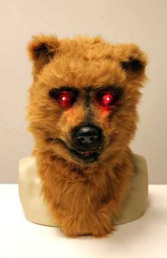 Volkop Masker met Lichtgevende Ogen en Bewegende Mond - Bruine Beer