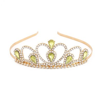 Tiara Aspasia - Goud/Licht Groen