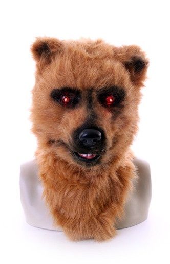 Volkop Masker met Lichtgevende Ogen en Bewegende Mond - Bruine Beer