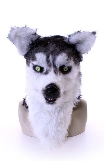 Volkop Masker met Lichtgevende Ogen en Bewegende Mond - Husky Wolf