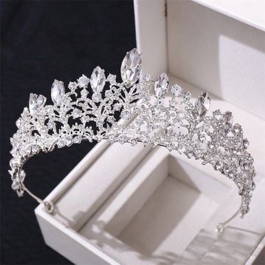 Tiara Mary - Zilver/Wit