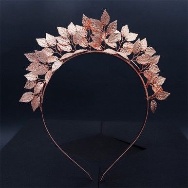 Diadeem Met Fijne Blaadjes - Rosé Goud