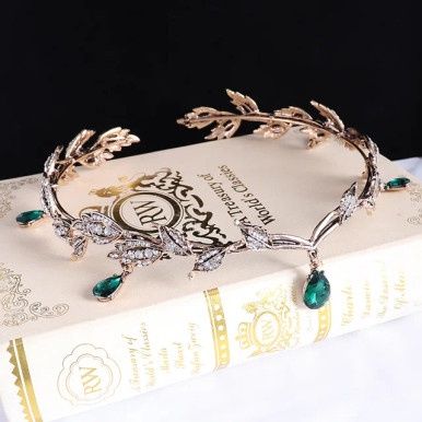 Ilaria Elfen Circlet - Brons/Groen