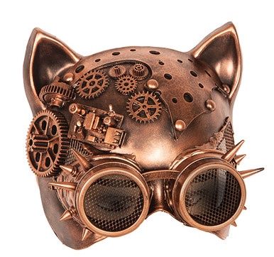 Masker Steampunk Kat - Brons