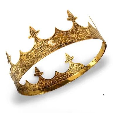 Metalen Koning Kroon - Antiek Goud