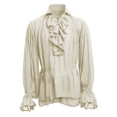 Renaissance Piratentuniek met Pofmouwen - Unisex - Ecru