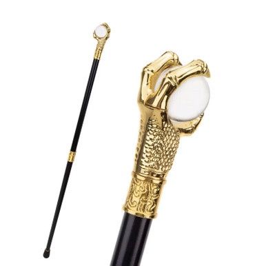 Klauw met Magische Glazen Bal Wandelstok - Goud