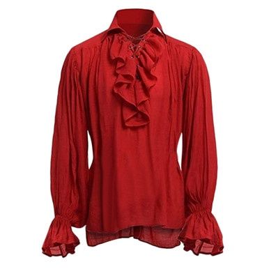 Renaissance Piratentuniek met Pofmouwen - Unisex - Rood