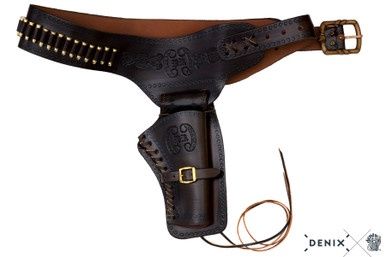 Lederen Holster met kogels - Donkerbruin
