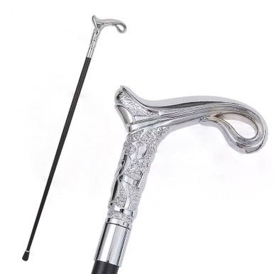 Klassiek Handvat Wandelstok - Zilver