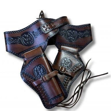 Dubbele Lederen Holster - Donkerbruin