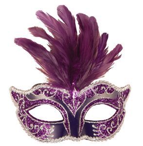 Venetiaans Masker Pluimen Paars