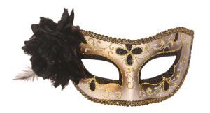 Venetiaans Masker Bloem Zwart