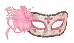 Venetiaans Masker Bloem Roze
