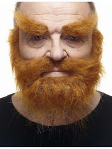 Baard Gibraldi + Snor + Wenkbrauwen Rost