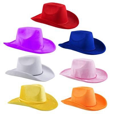COWBOYHOED FLUWEEL IN DISCOKLEUREN