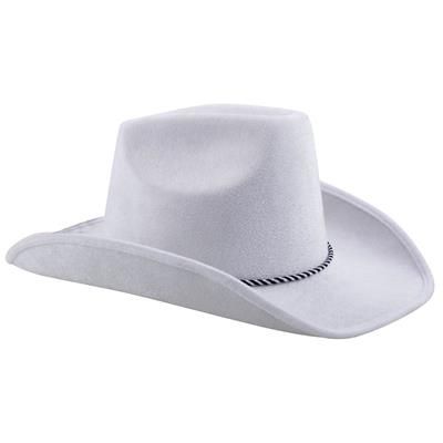 COWBOYHOED FLUWEEL IN DISCOKLEUREN, Kleur: WIT
