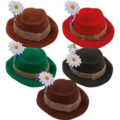 Hoed met bloem 5 kleuren, Kleur: Zwart