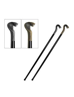 Slangenhoofd Cobra Wandelstok - Zilver