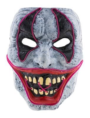 Zwart Wit Clown masker met Paars Licht