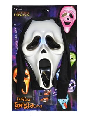 Masker Scream met kap en licht