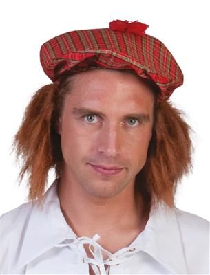 Schotse muts met haar