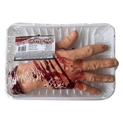 Bloederige afgehakte hand