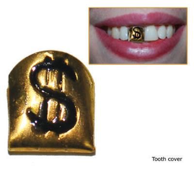 Tand met dollarteken goud