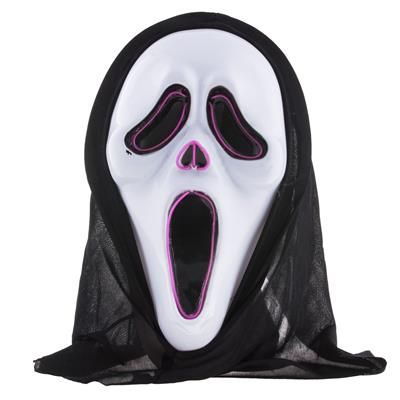 Scream Wit Spook Masker met paars licht