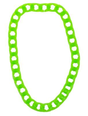 Halsketting met grote schakels fluo groen