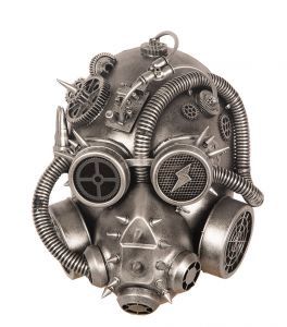 Masker Steampunk Bliksem Zilver