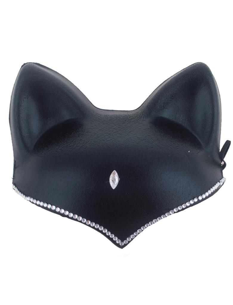 Diadeem kat Met Gekleurde Strass, Kleur: wit